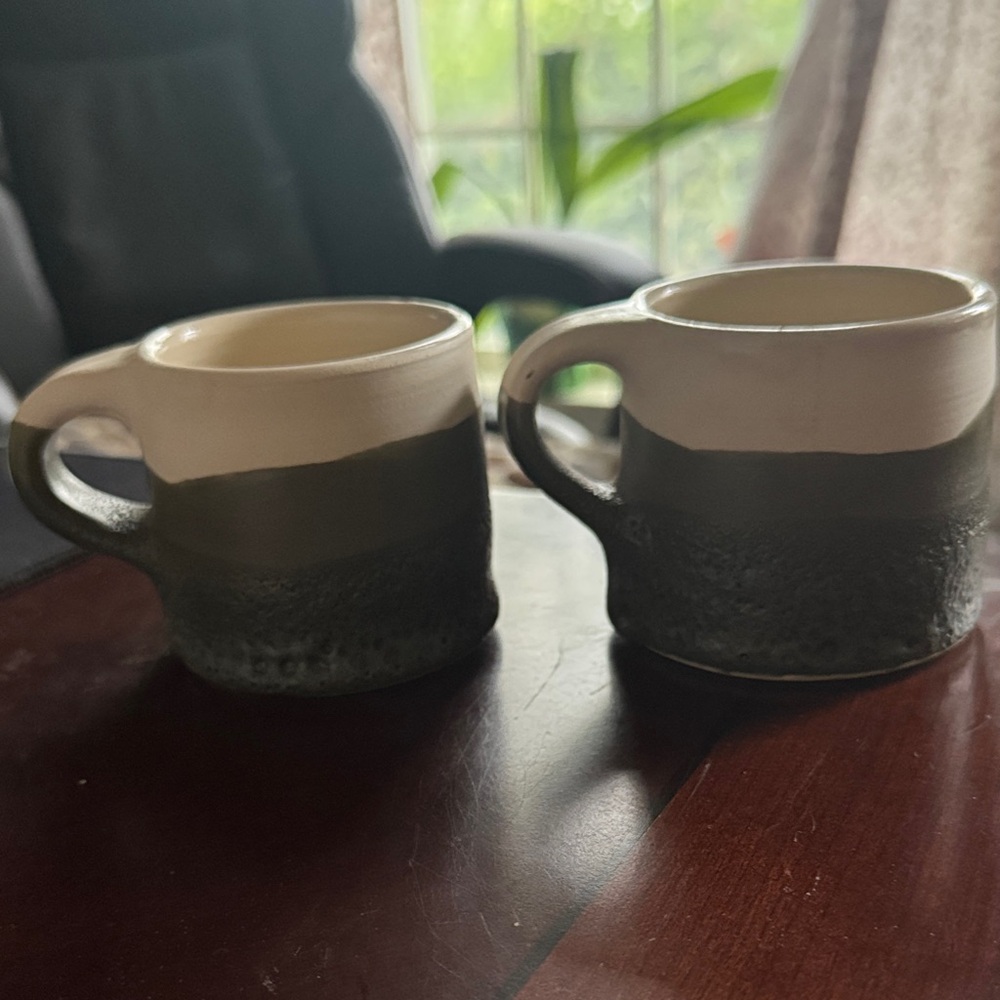 Handmade  Two-Tone clay Mugs